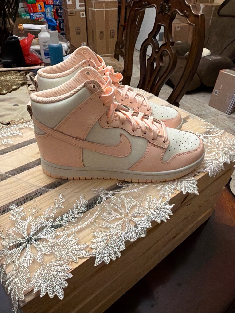 Nike Women’s Peach and Cream High-Top Sneakers